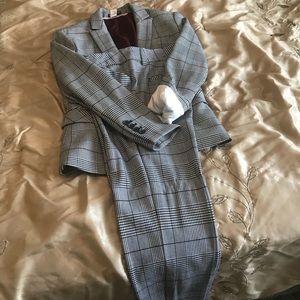 Express tweed ankle pant suit